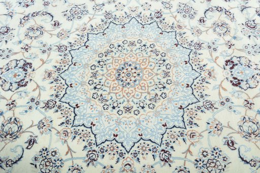 Central medallion detail of New Nain rug from Iran / Persia