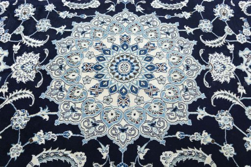 Central medallion detail of New Nain rug from Iran / Persia