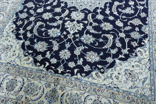 Close-up detail of New Nain rug from Iran / Persia showing Wool weave