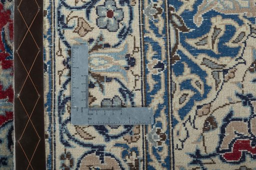 Surface texture of New Nain rug with natural Wool and intricate pattern