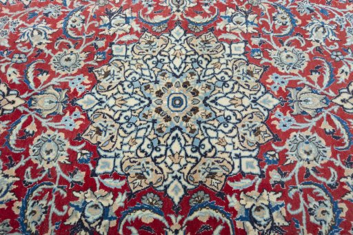 Central medallion detail of New Nain rug from Iran / Persia
