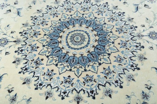 Central medallion detail of New Nain rug from Iran / Persia