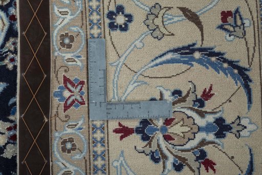 Close-up detail of New Nain rug from Iran / Persia showing Wool weave