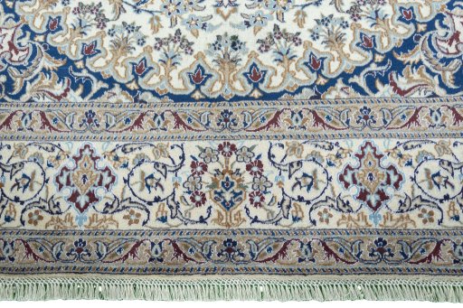 Full view of 2000s Nain rug from Iran / Persia, 360 × 241 cm in Beige tones