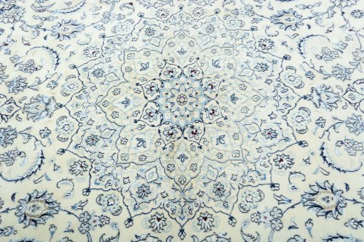 Central medallion detail of New Nain rug from Iran / Persia