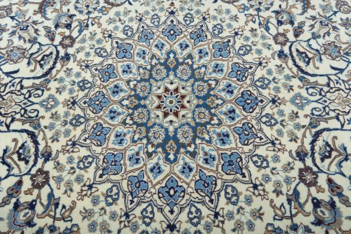 Central medallion detail of 2000s Nain rug from Iran / Persia