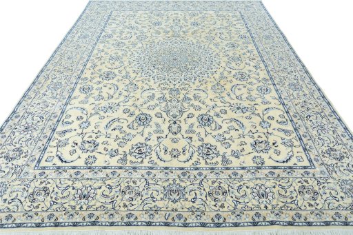 Surface texture of New Nain rug with natural Wool and intricate pattern