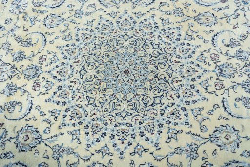 Central medallion detail of New Nain rug from Iran / Persia