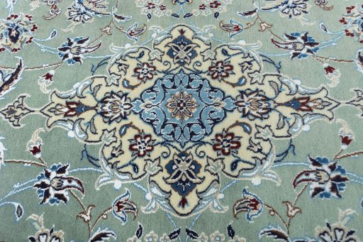 Central medallion detail of New Nain rug from Iran / Persia
