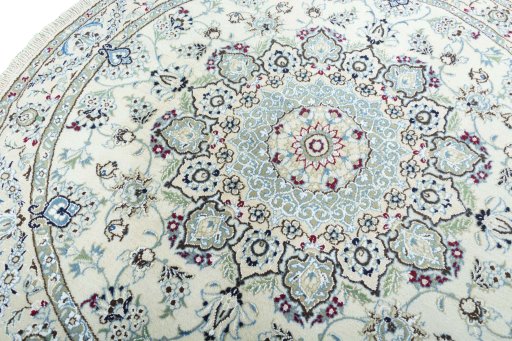 Surface texture of New Nain rug with natural Wool and intricate pattern