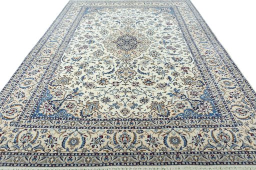 Surface texture of New Nain rug with natural Wool and intricate pattern