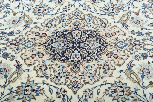 Central medallion detail of New Nain rug from Iran / Persia