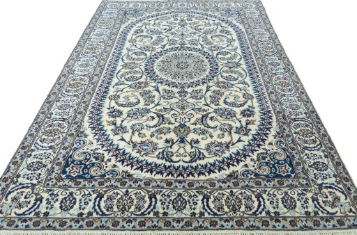 Surface texture of New Nain rug with natural Wool and intricate pattern