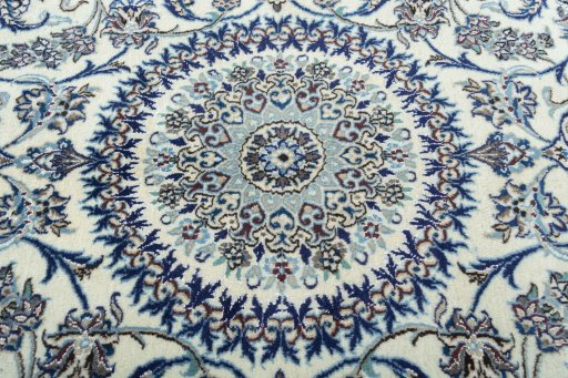 Central medallion detail of New Nain rug from Iran / Persia