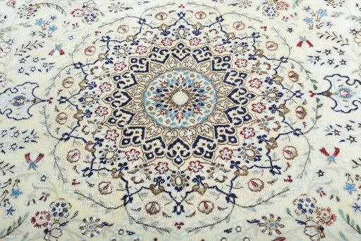 Central medallion detail of New Nain rug from Iran / Persia