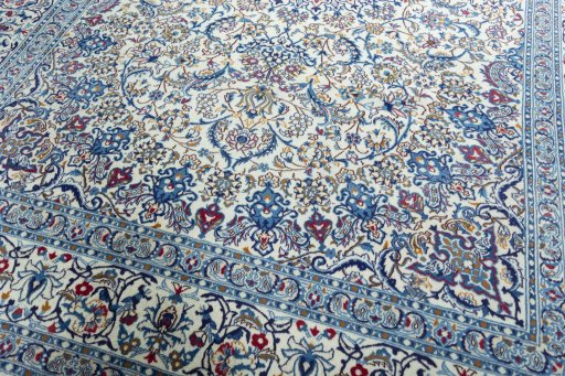Close-up detail of New Nain rug from Iran / Persia showing Wool weave