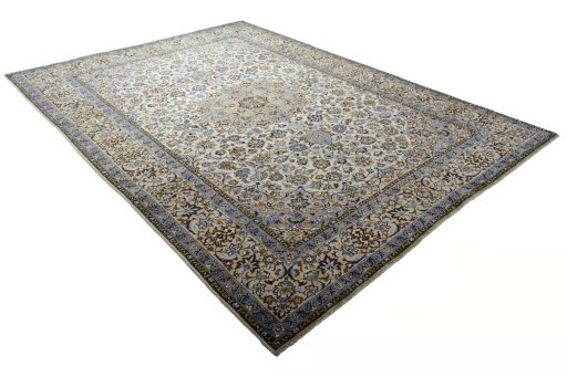 Close-up detail of 2000s Najafabad rug from Iran / Persia showing Wool weave