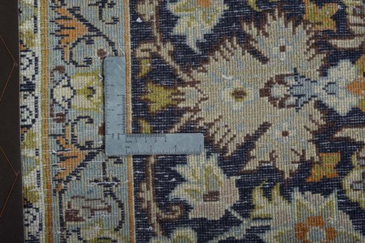 Backside of handmade 2000s Najafabad rug showing knot structure and weave density