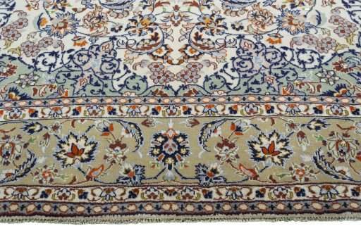 Full view of 2000s Najafabad rug from Iran / Persia, 382 × 272 cm in Beige tones