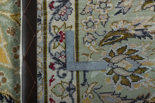 Backside of handmade 2000s Najafabad rug showing knot structure and weave density