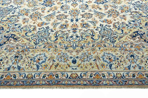 Full view of 2000s Najafabad rug from Iran / Persia, 380 × 300 cm in Beige tones