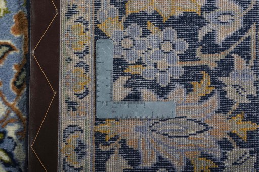 Backside of handmade 2000s Najafabad rug showing knot structure and weave density