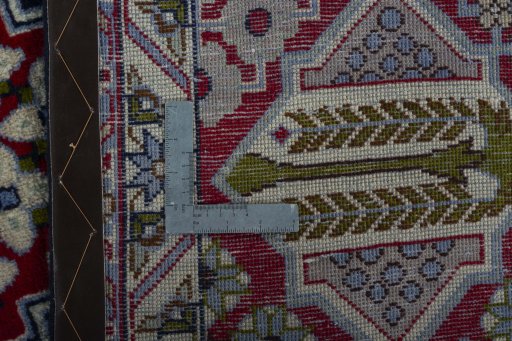 Backside of handmade Unknown Najafabad rug showing knot structure and weave density