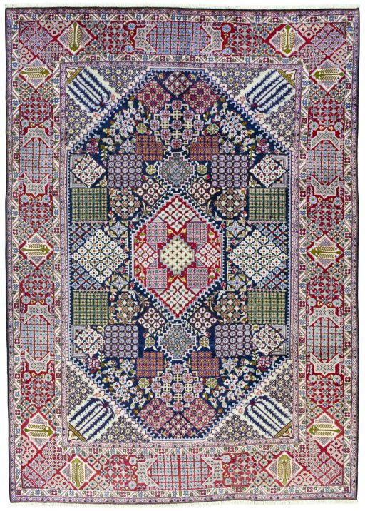 Full view of Unknown Najafabad rug from Iran / Persia, 412 × 296 cm in Blue tones