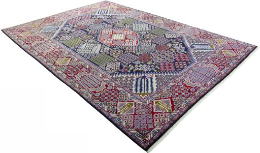 Close-up detail of Unknown Najafabad rug from Iran / Persia showing Wool weave