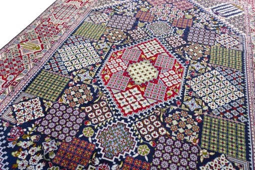 Backside of handmade Unknown Najafabad rug showing knot structure and weave density