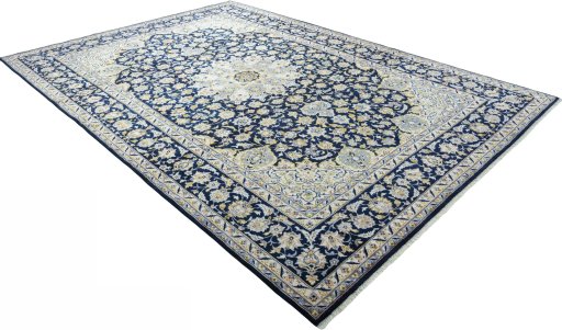 Close-up detail of New Najafabad rug from Iran / Persia showing Wool weave
