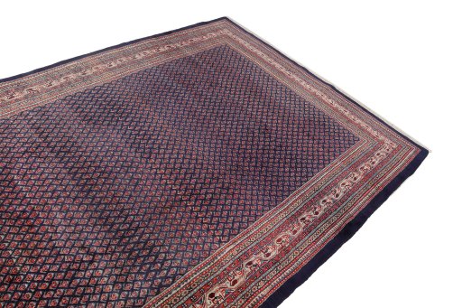 Surface texture of 1960s Sarough rug with natural Wool and intricate pattern