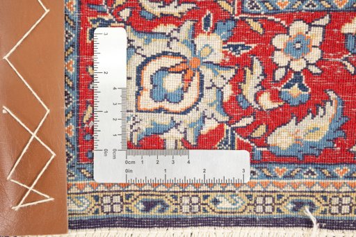 Full view of 1970s Sarough rug from Iran / Persia, 202 × 139 cm in Dark blue tones