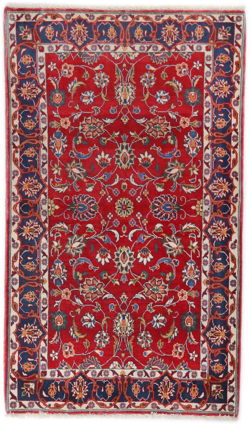 Full view of New Sarough rug from Iran / Persia, 169 × 100 cm in Red tones