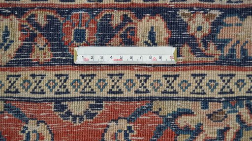 Close-up detail of New Sarough rug from Iran / Persia showing Wool weave