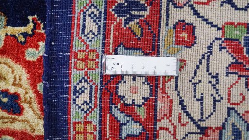 Full view of New Sarough rug from Iran / Persia, 311 × 223 cm in Dark blue tones