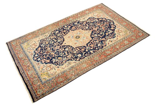 Close-up detail of New Sarough rug from Iran / Persia showing Wool weave