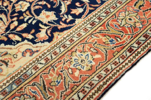 Close-up detail of New Sarough rug from Iran / Persia showing Wool weave