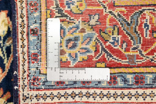 Full view of New Sarough rug from Iran / Persia, 230 × 127 cm in Dark blue tones