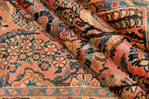 Full view of 1930s Sarough rug from Iran / Persia, 189 × 129 cm in Red tones