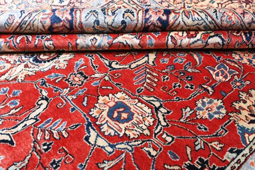 Surface texture of 2000s Sarough rug with natural Cork and intricate pattern