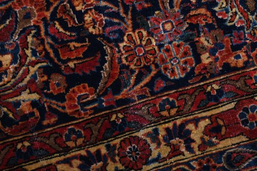 Full view of 1930s Sarough rug from Iran / Persia, 447 × 303 cm in Red tones