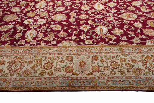 Surface texture of 1950s Sarough rug with natural Wool and intricate pattern