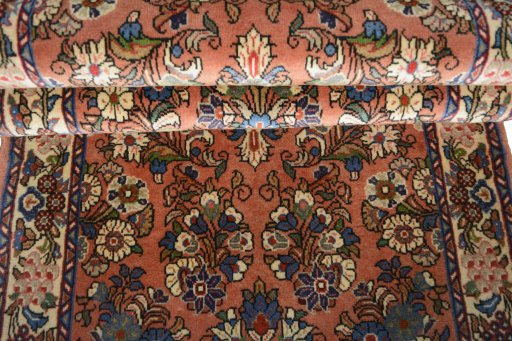Full view of New Sarough rug from Iran / Persia, 311 × 78 cm in Red tones