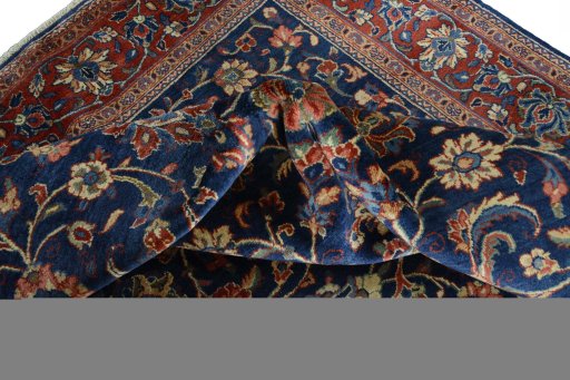 Surface texture of 1970s Sarough rug with natural Wool and intricate pattern