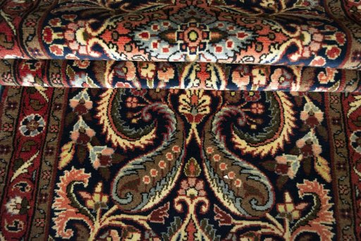 Full view of New Sarough rug from Iran / Persia, 328 × 80 cm in Blue tones