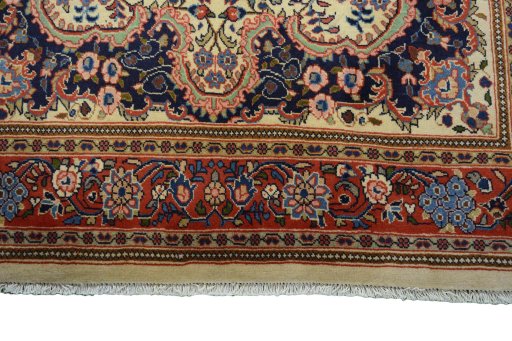 Full view of New Sarough rug from Iran / Persia, 201 × 137 cm in Beige tones