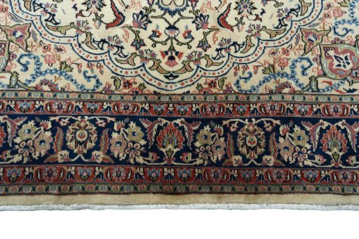 Full view of New Sarough rug from Iran / Persia, 290 × 201 cm in Beige tones