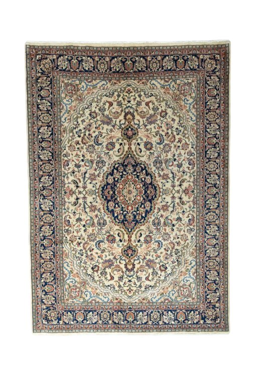 Full view of New Sarough rug from Iran / Persia, 294 × 204 cm in Beige tones