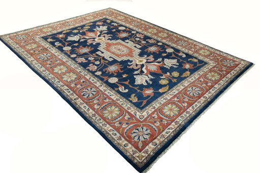 Close-up detail of New Sarough rug from Iran / Persia showing Wool weave